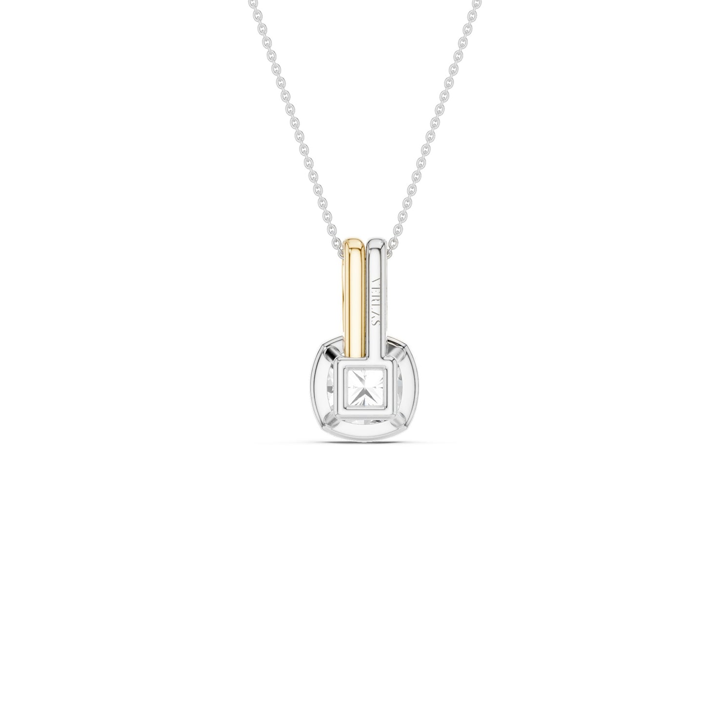 Coupled Cushion Bezel Necklace