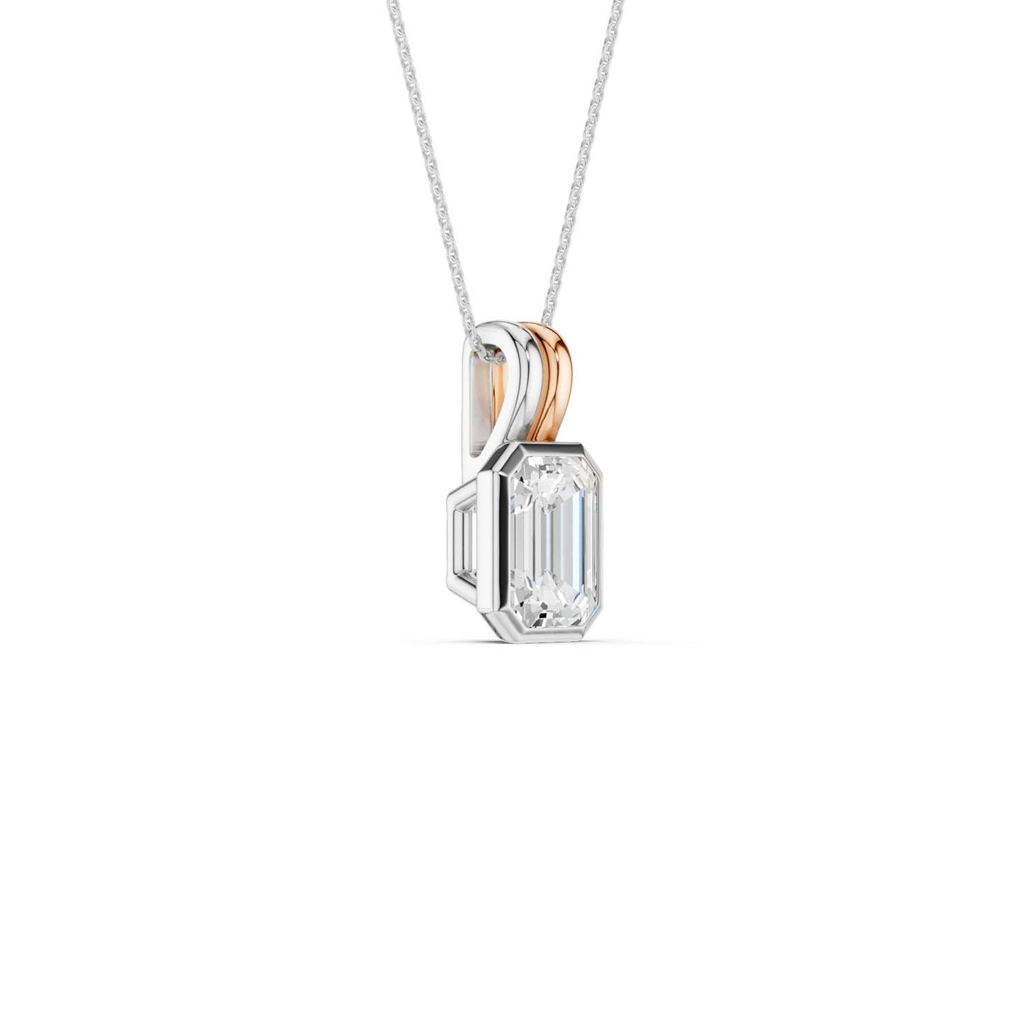 Coupled Emerald Bezel Necklace