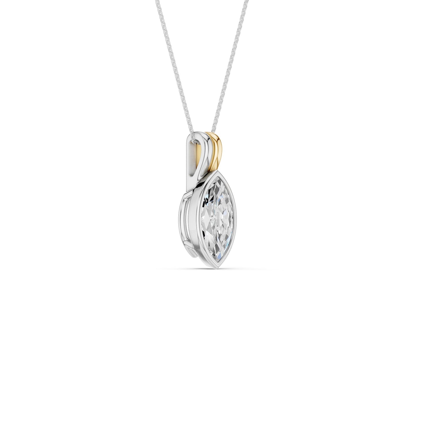Coupled Marquise Bezel Necklace