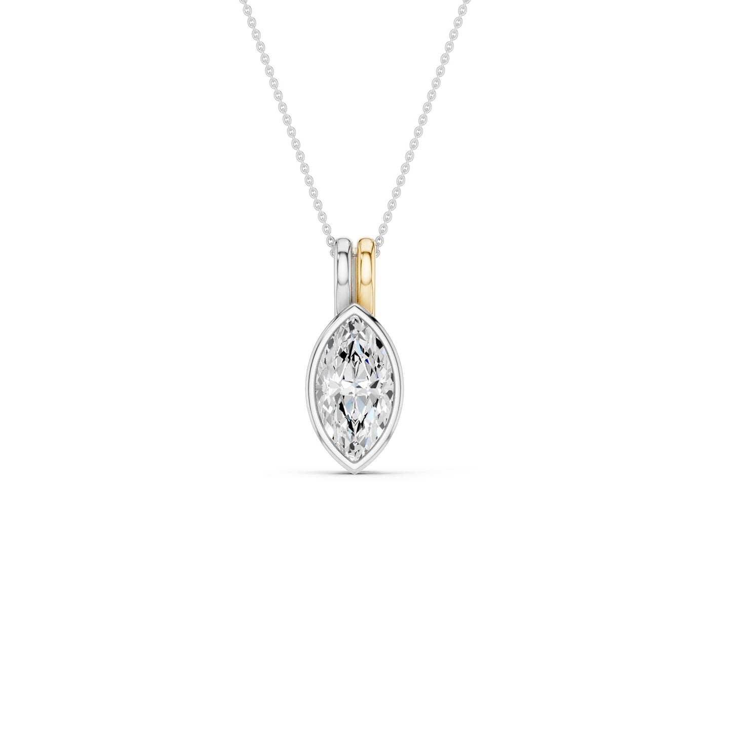 Coupled Marquise Bezel Necklace