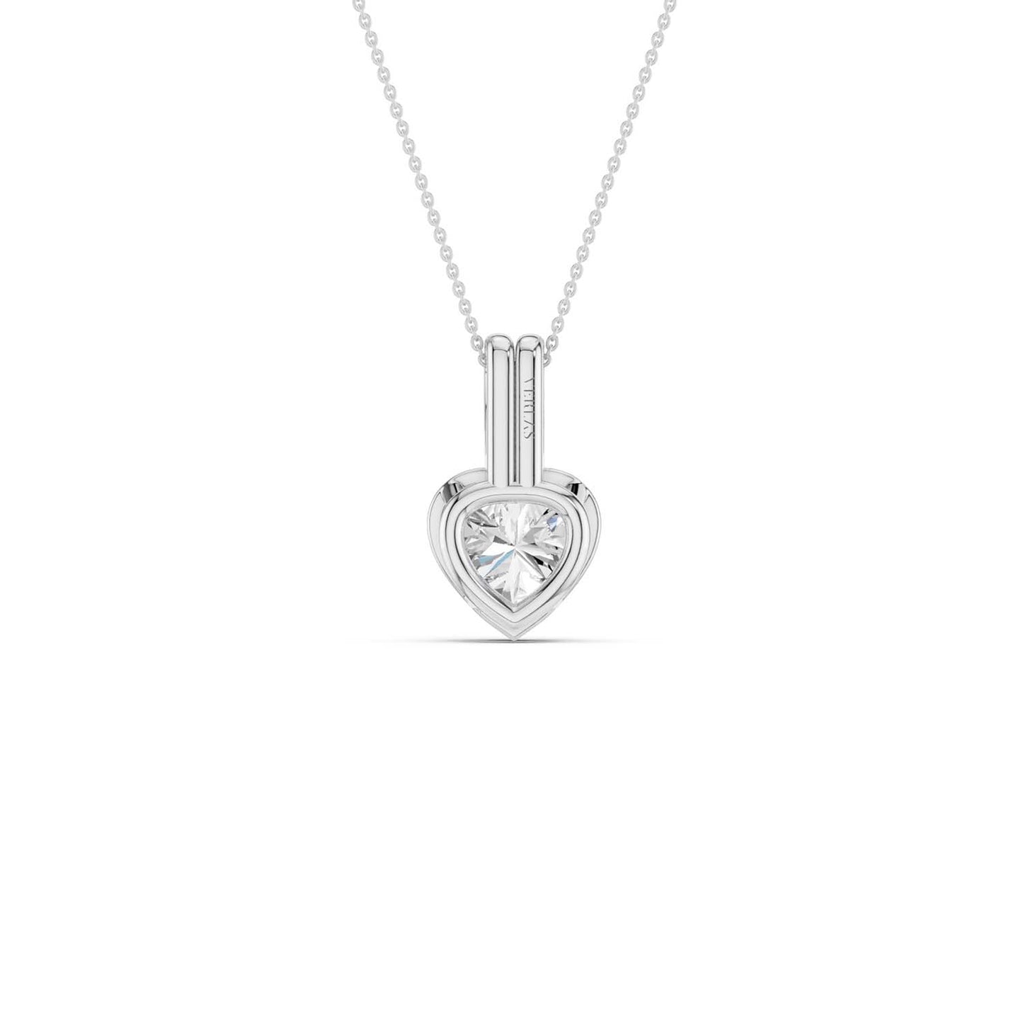 Coupled Heart Bezel Necklace