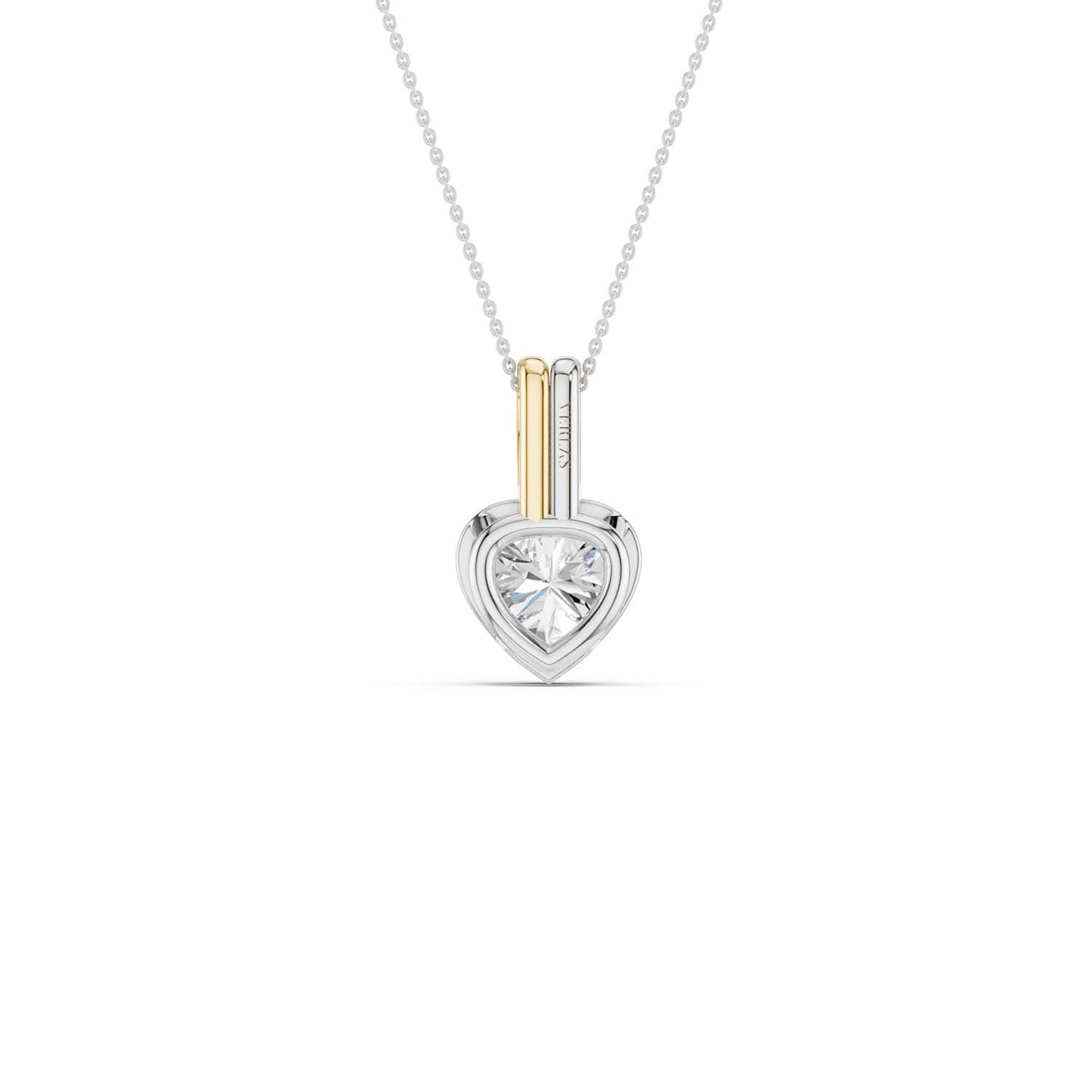 Coupled Heart Bezel Necklace