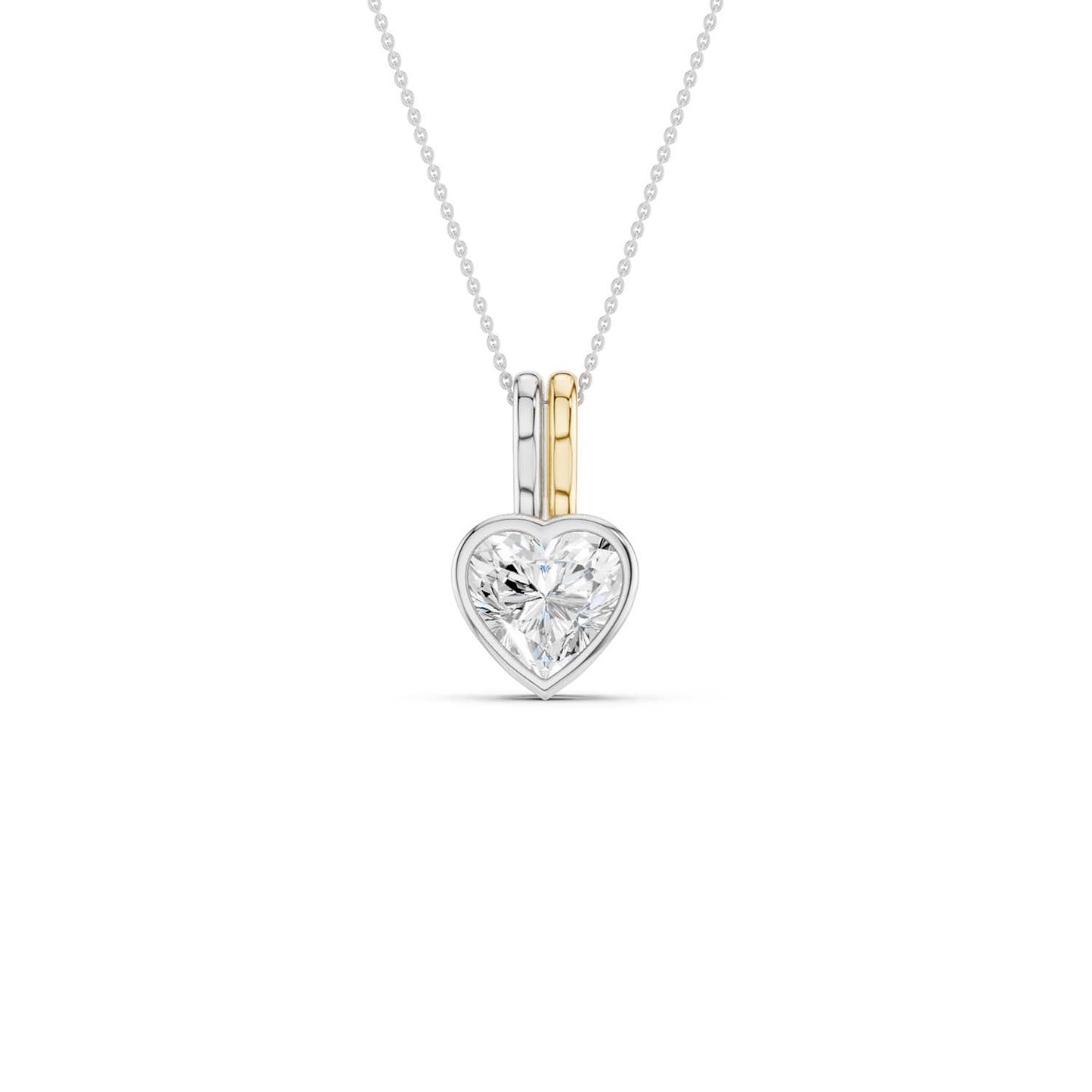 Coupled Heart Bezel Necklace