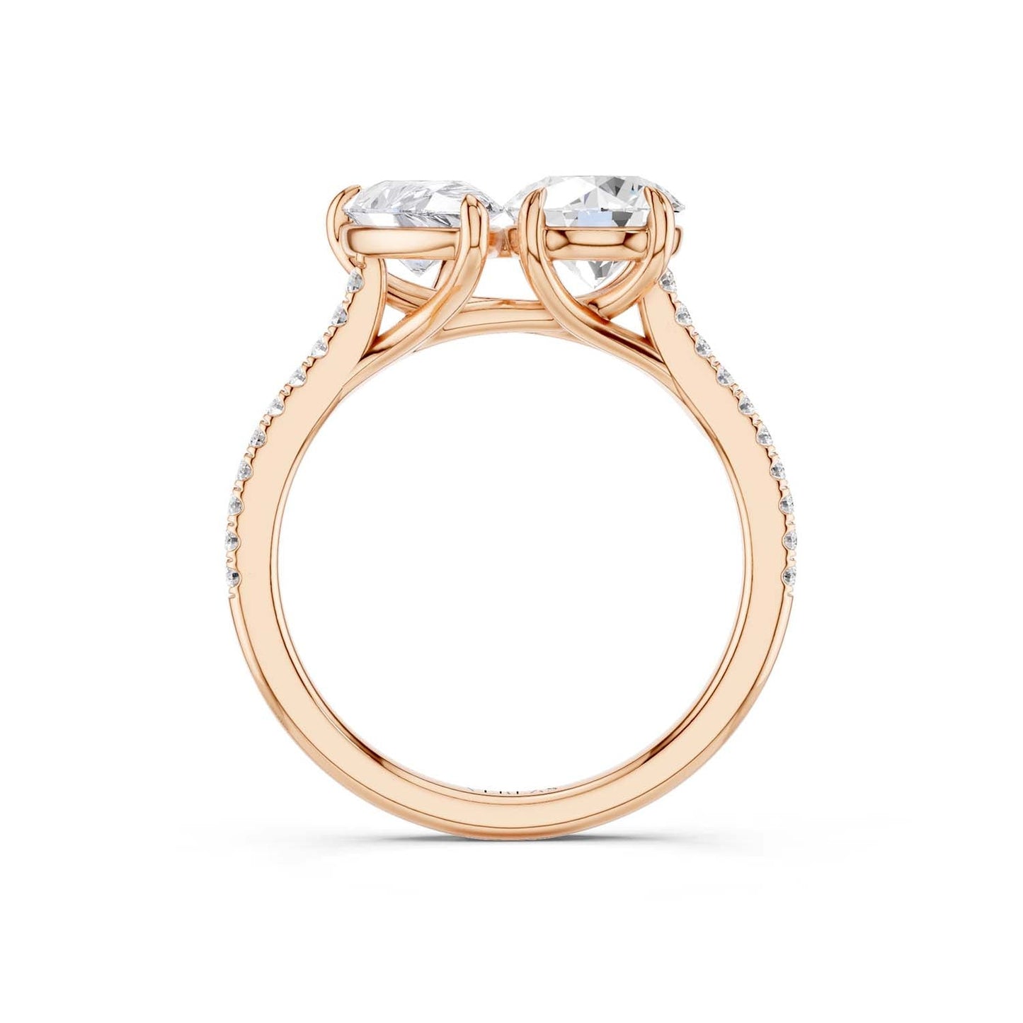 Pear Round Two Stone Diamond Ring