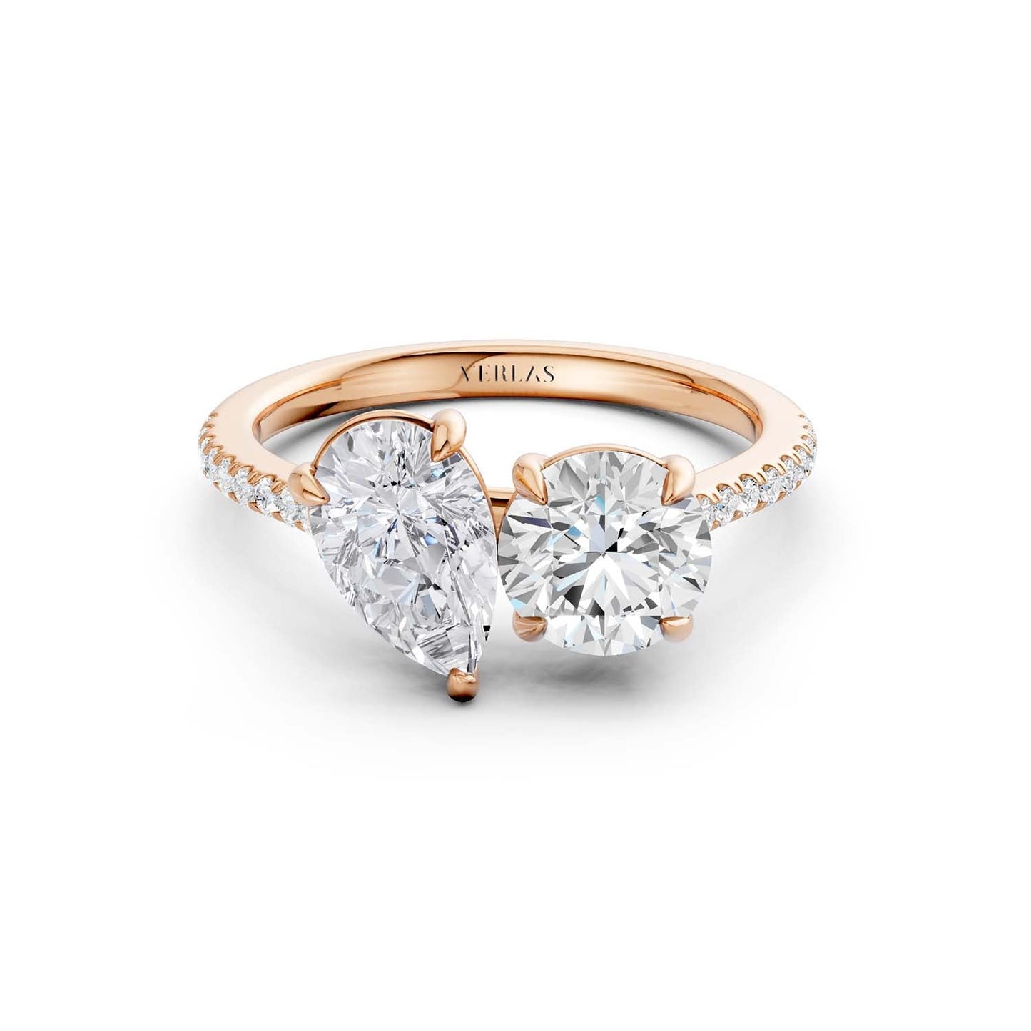 Pear Round Two Stone Diamond Ring
