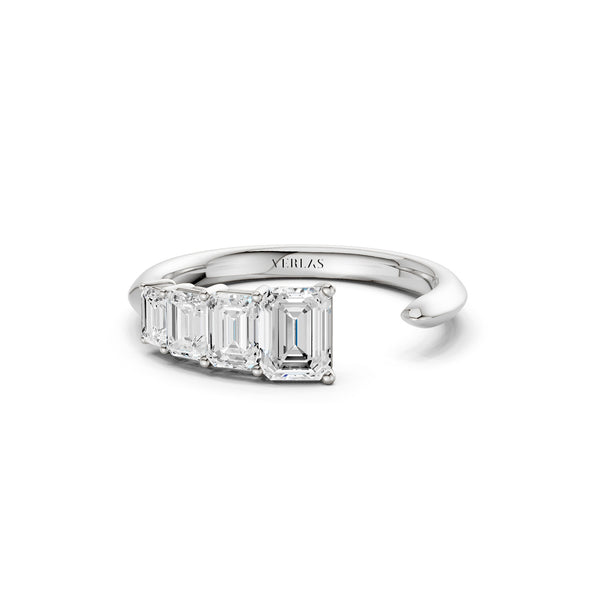 Emerald Crescendo Open Ring