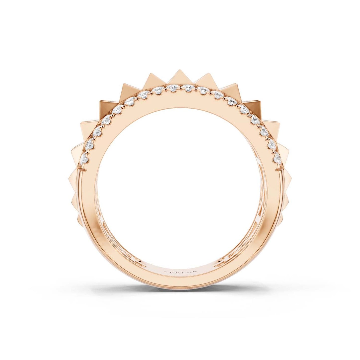 Two-Tier Pyramid Diamond Band