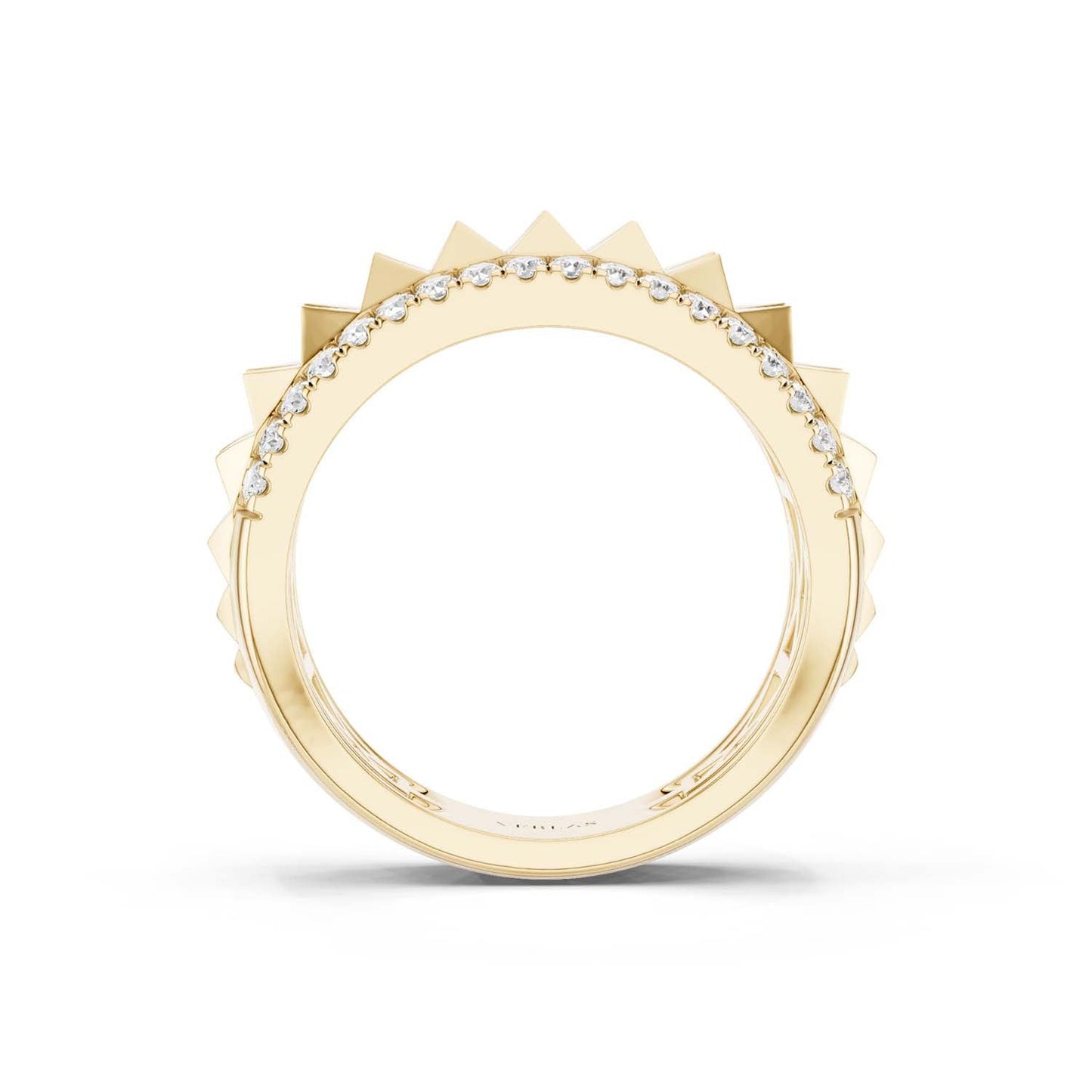 Two-Tier Pyramid Diamond Band