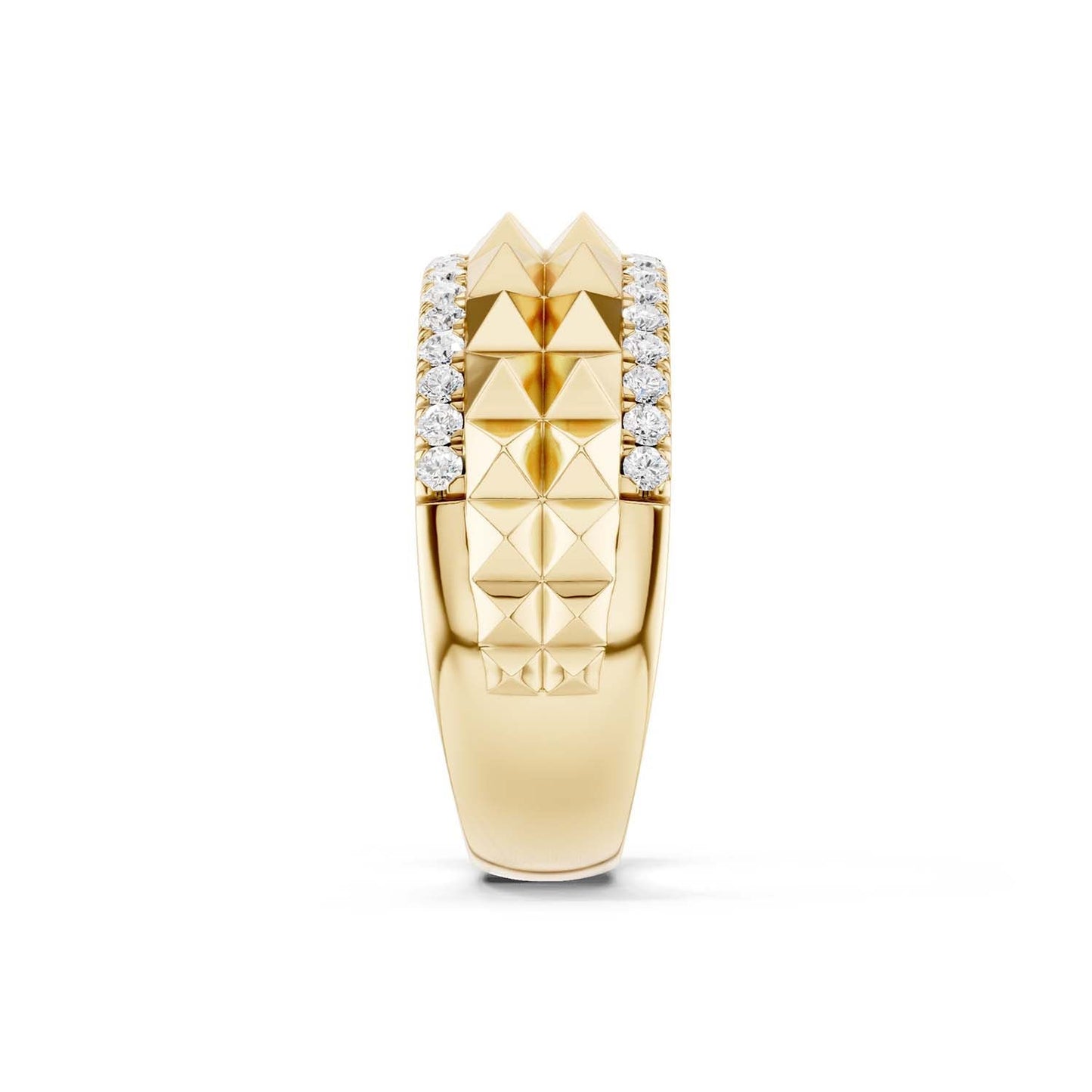 Two-Tier Pyramid Diamond Band