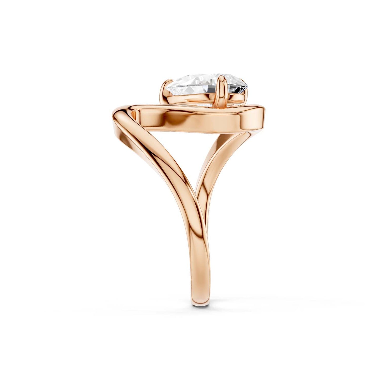 Curved Shank Dewdrop Ring