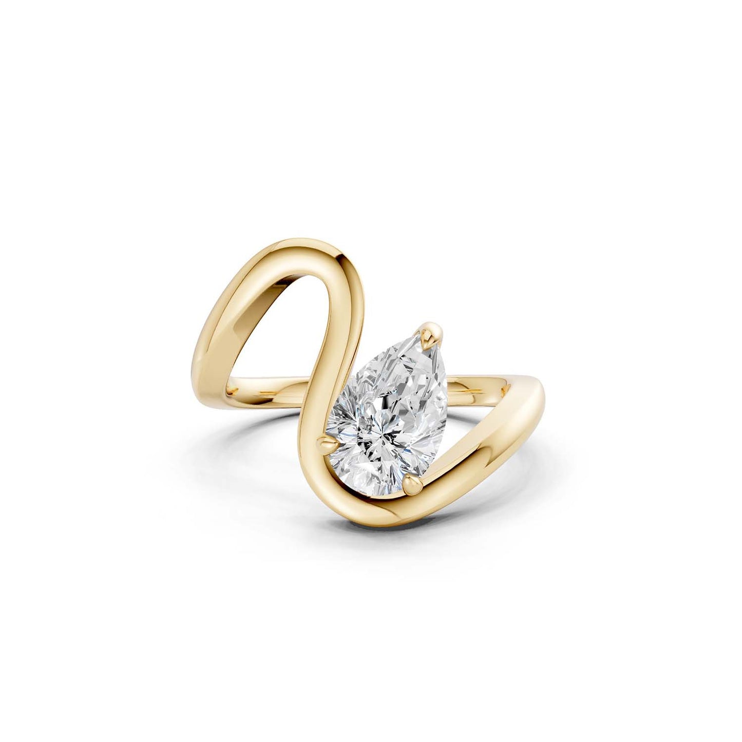 Curved Shank Dewdrop Ring