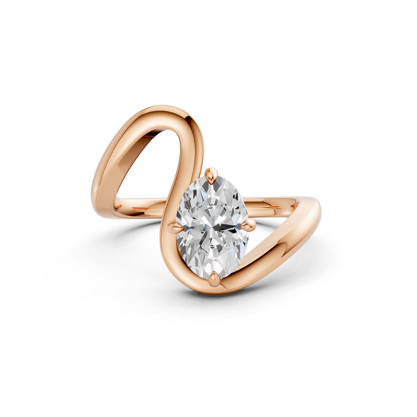 Curved Shank Ellipse Ring