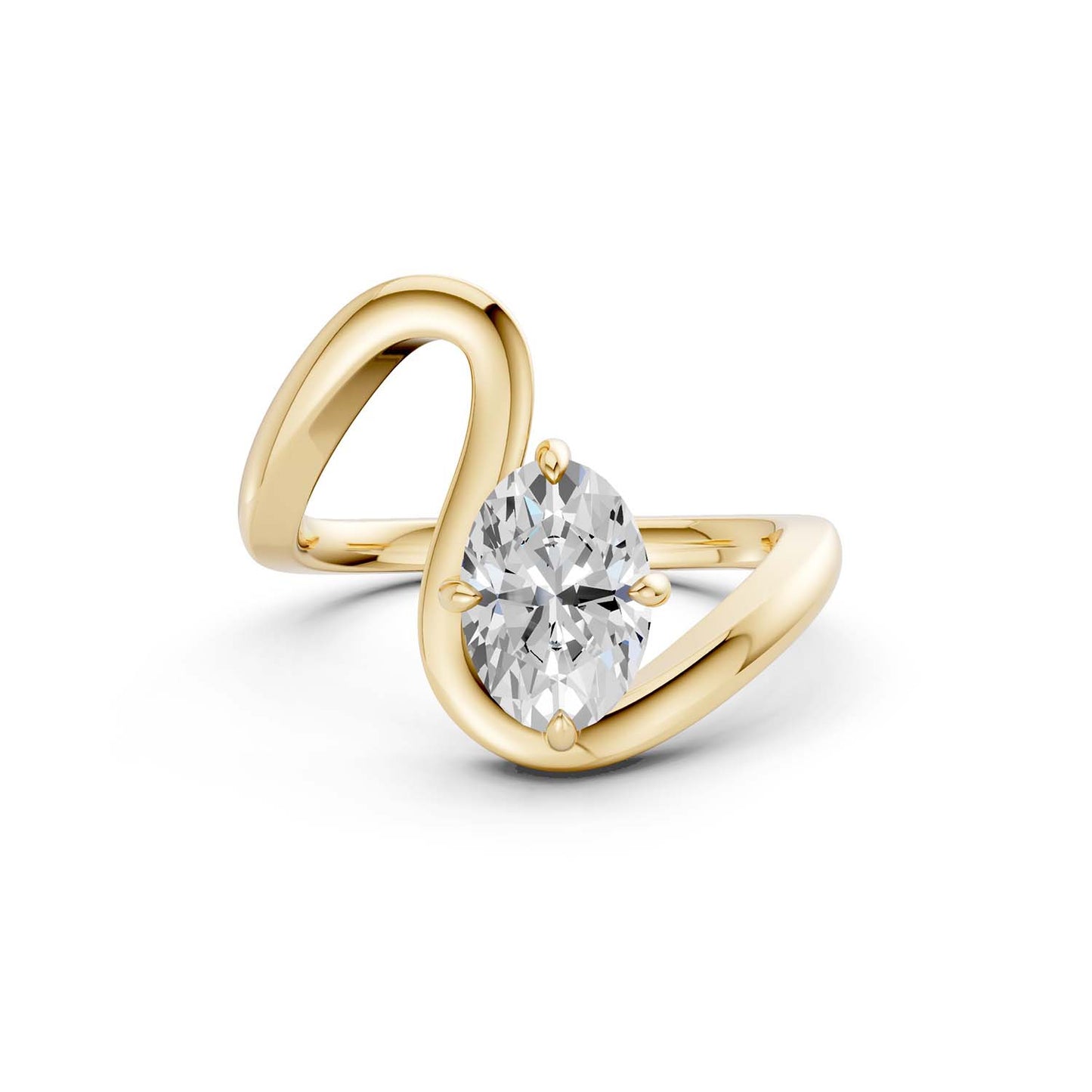 Curved Shank Ellipse Ring