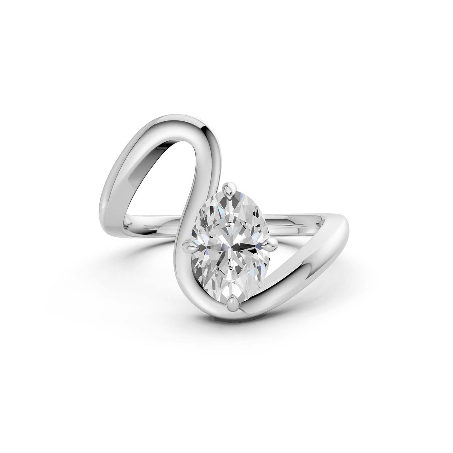 Curved Shank Ellipse Ring