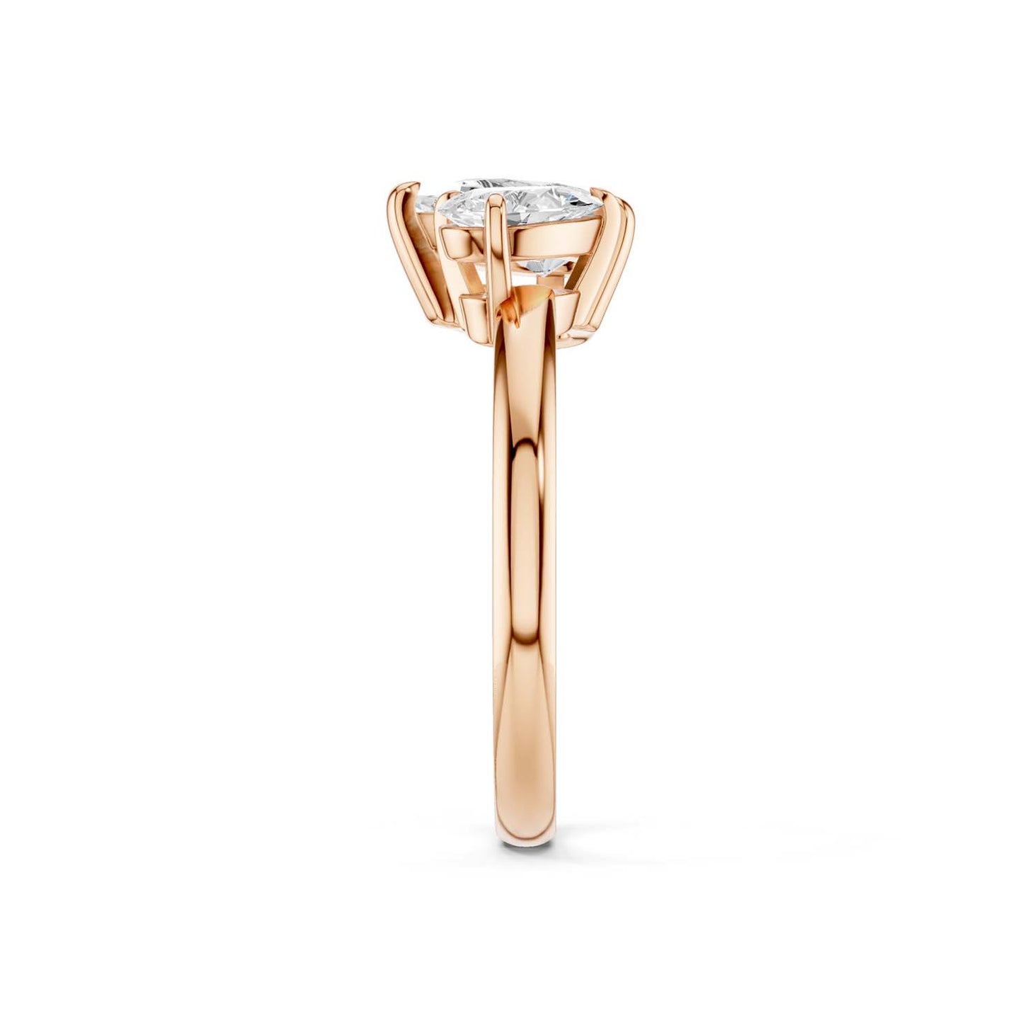 Asymmetrical Pear Diamond Two Stone Ring