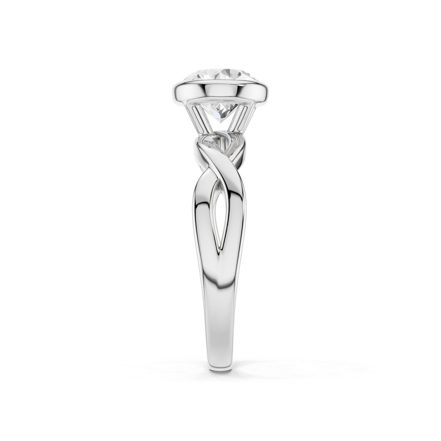 Twisted Bezel Round Diamond Ring