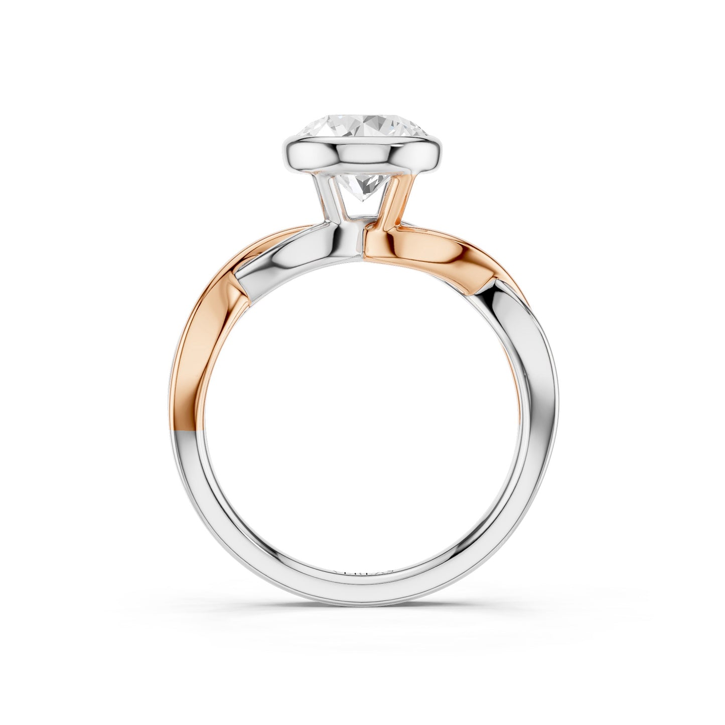 Twisted Bezel Round Diamond Ring