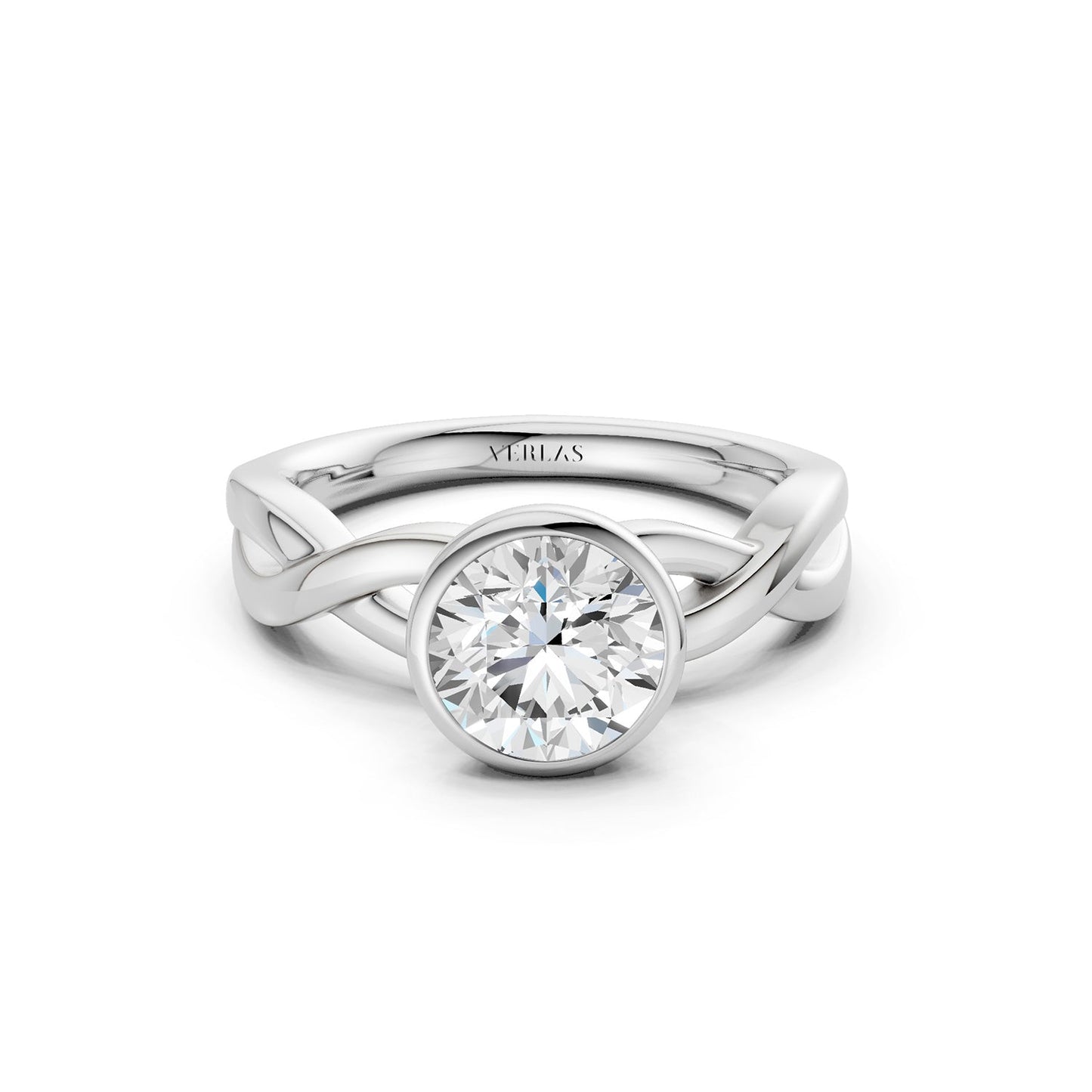 Twisted Bezel Round Diamond Ring