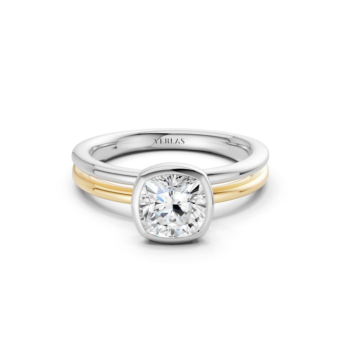Coupled Cushion Bezel Ring