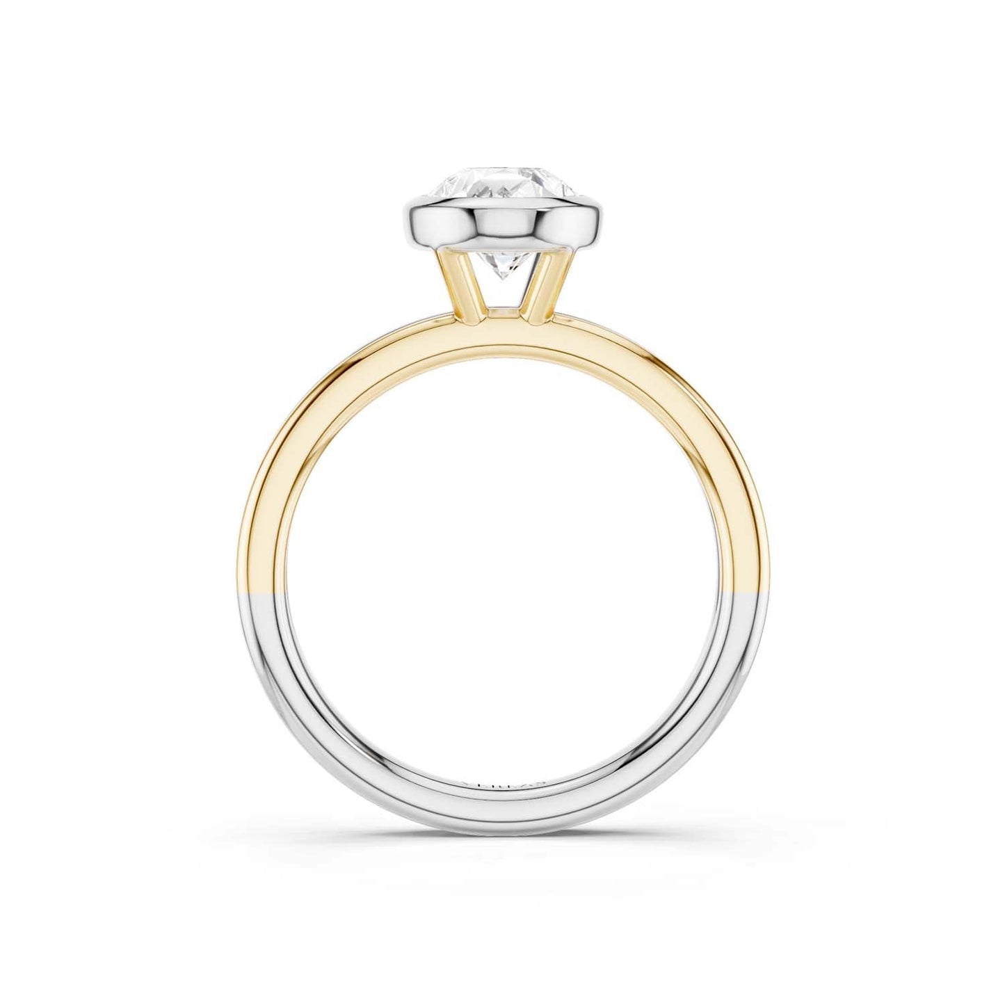 Coupled Pear Bezel Ring