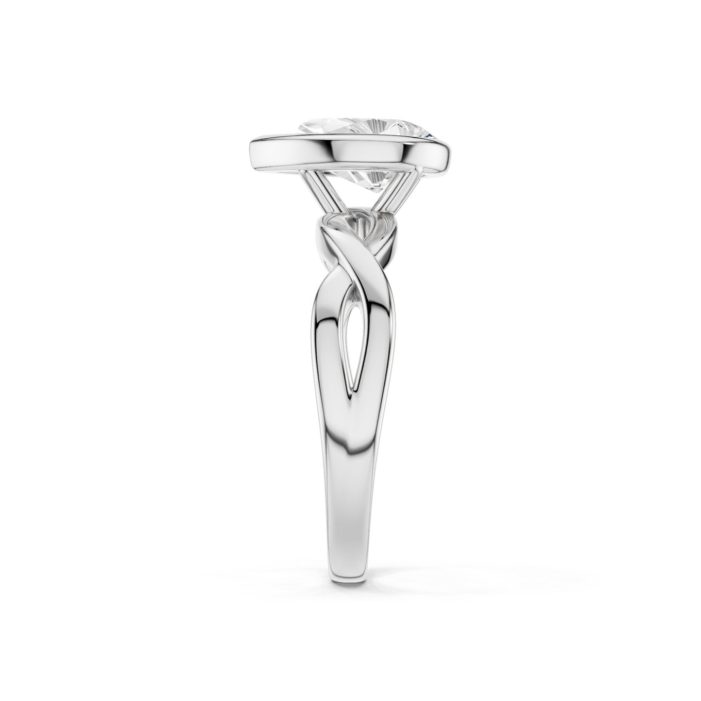 Twisted Bezel Pear Diamond Ring