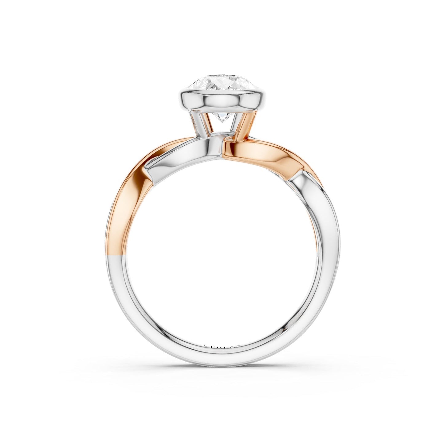 Twisted Bezel Pear Diamond Ring
