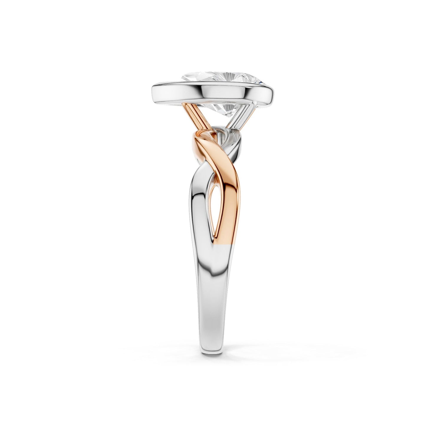 Twisted Bezel Pear Diamond Ring