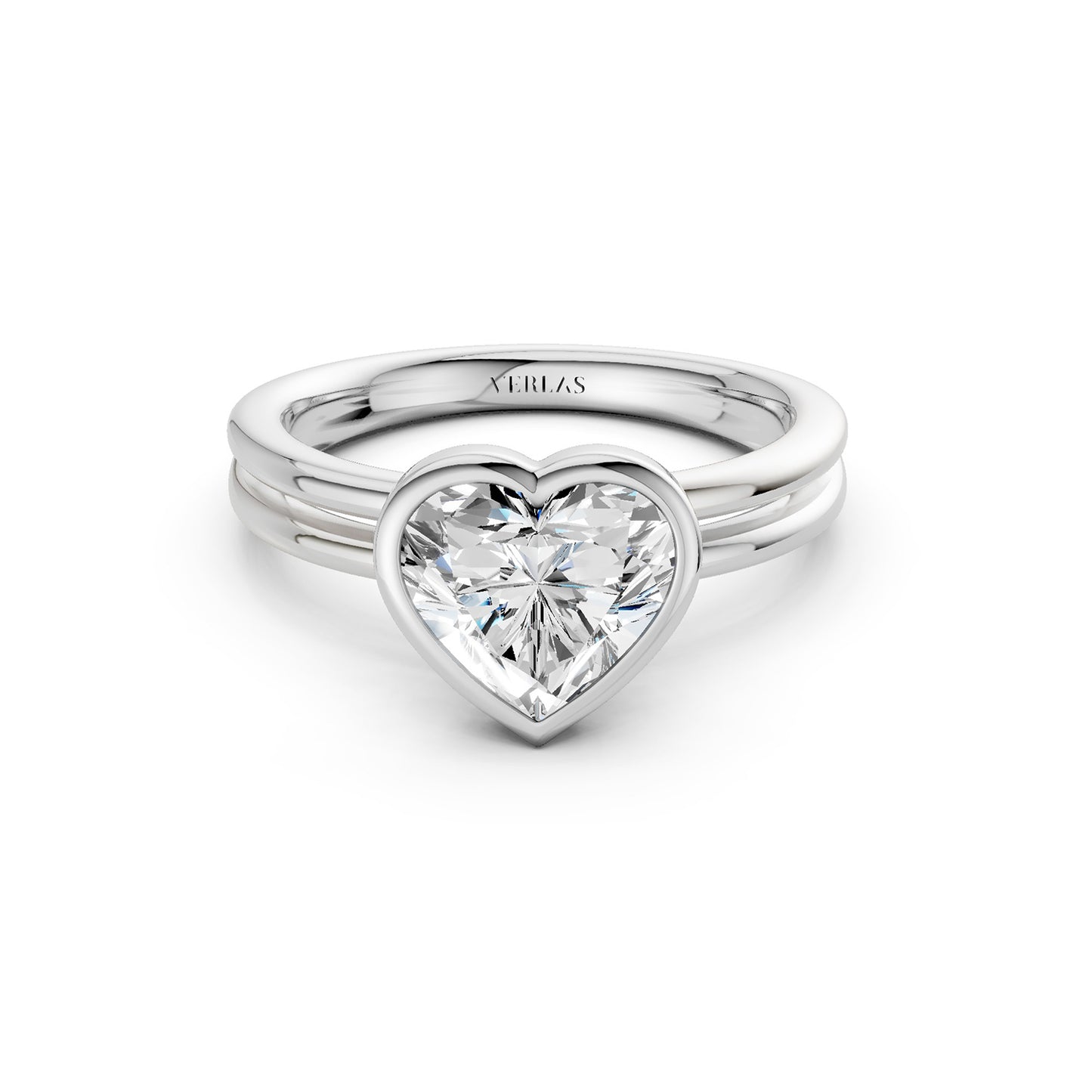 Coupled Heart Bezel Ring