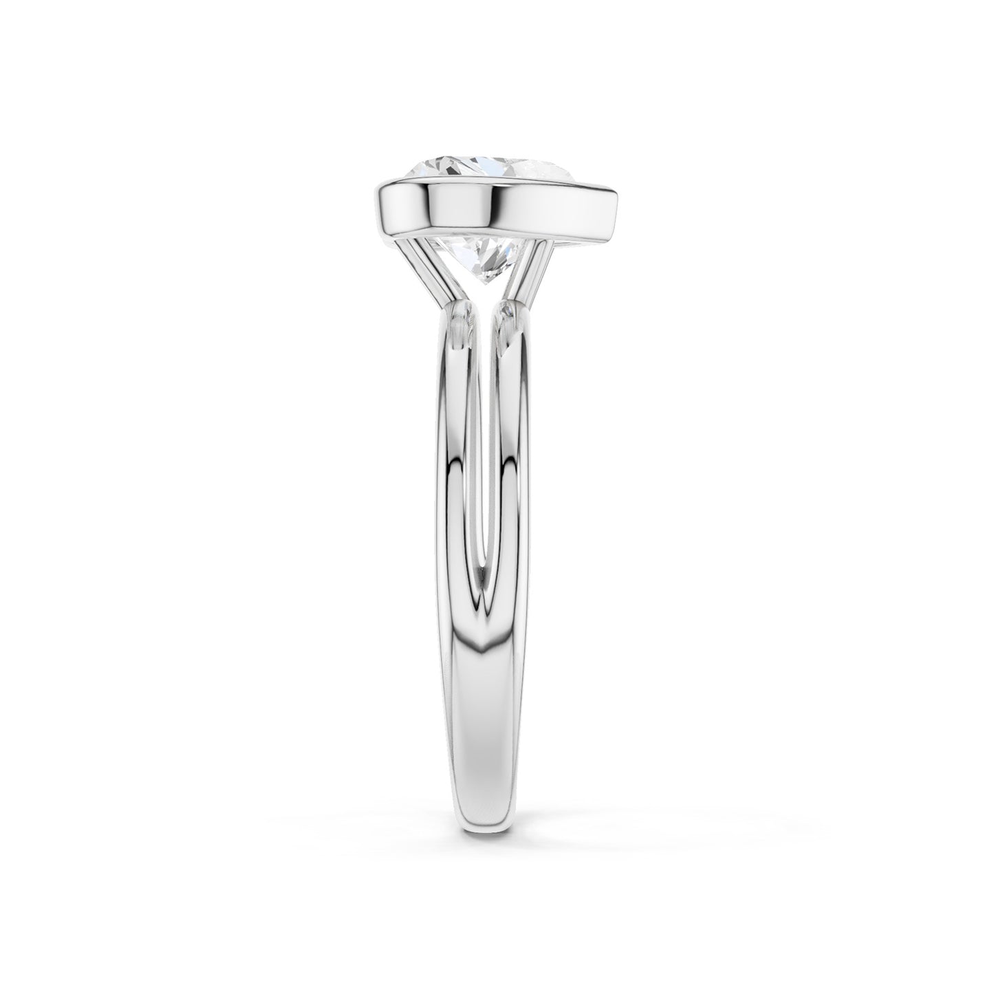 Coupled Heart Bezel Ring