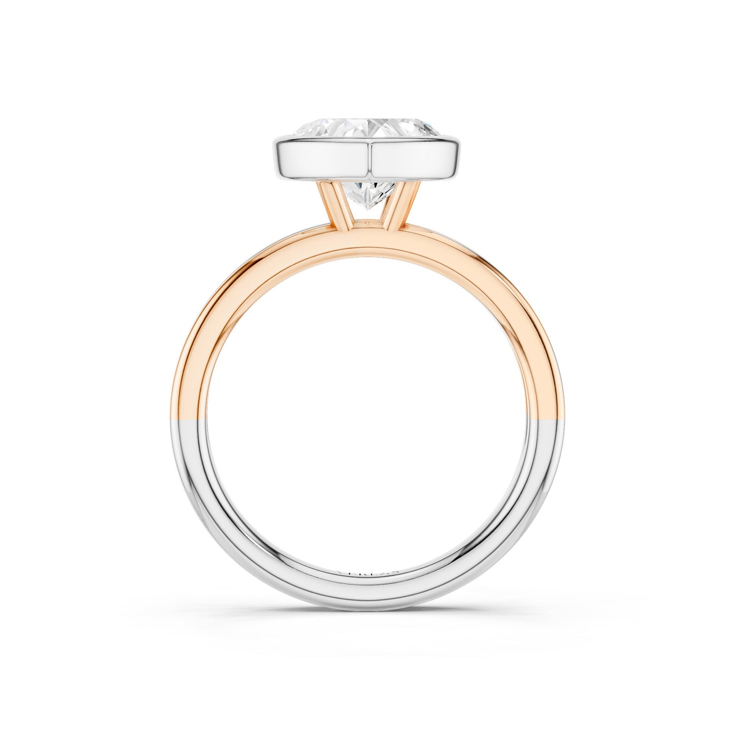 Coupled Heart Bezel Ring