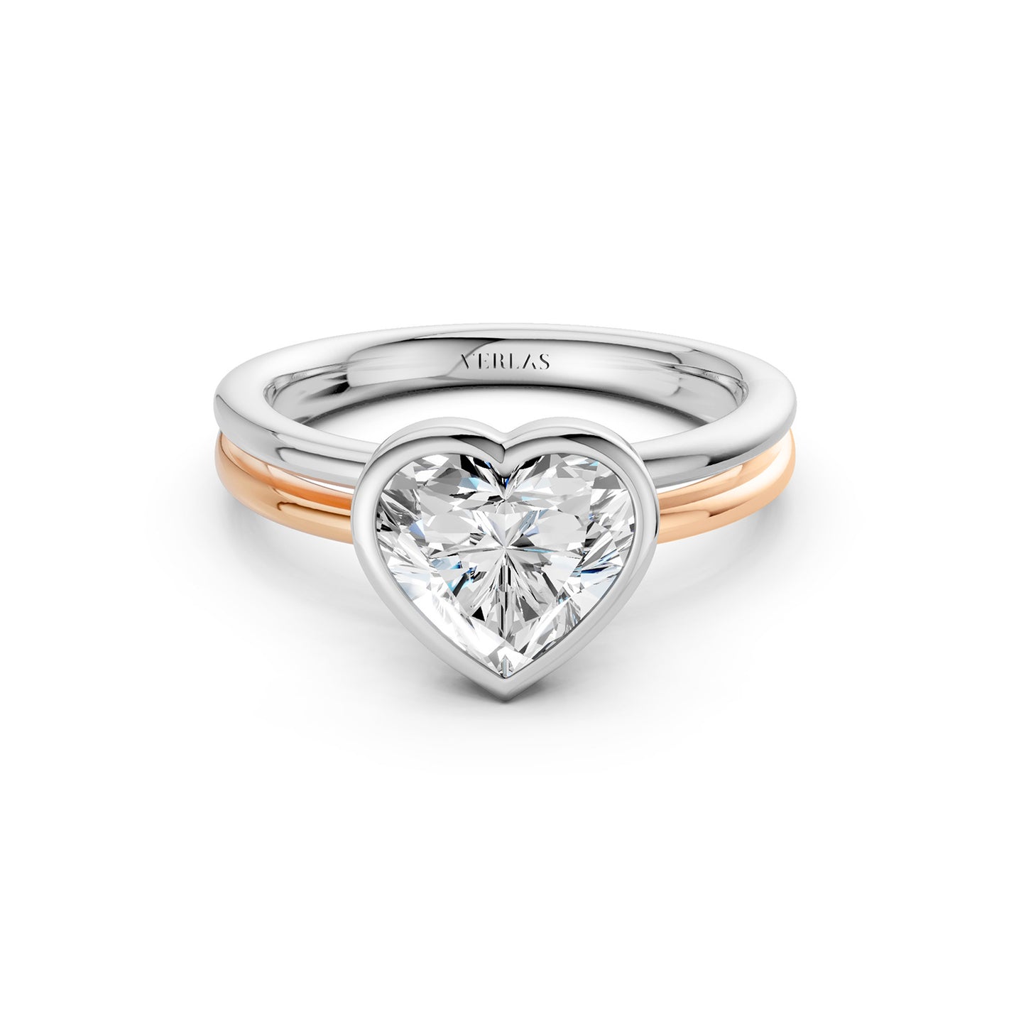 Coupled Heart Bezel Ring