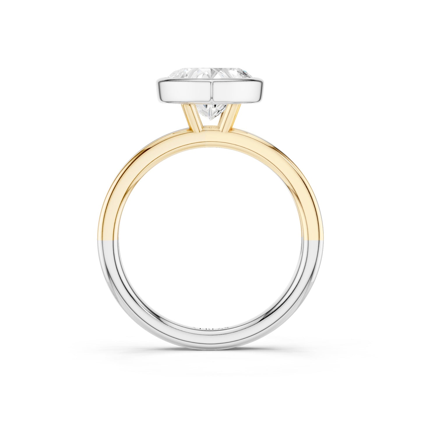 Coupled Heart Bezel Ring