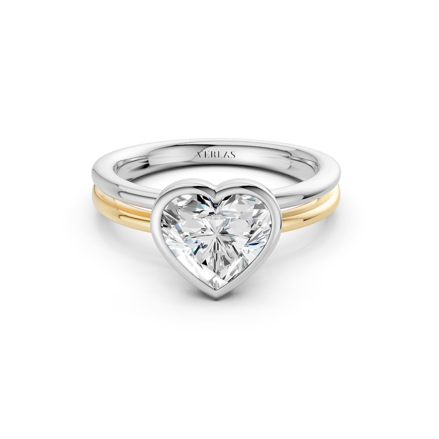 Coupled Heart Bezel Ring