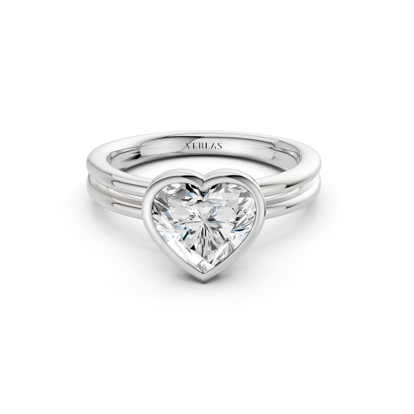 Coupled Heart Bezel Ring