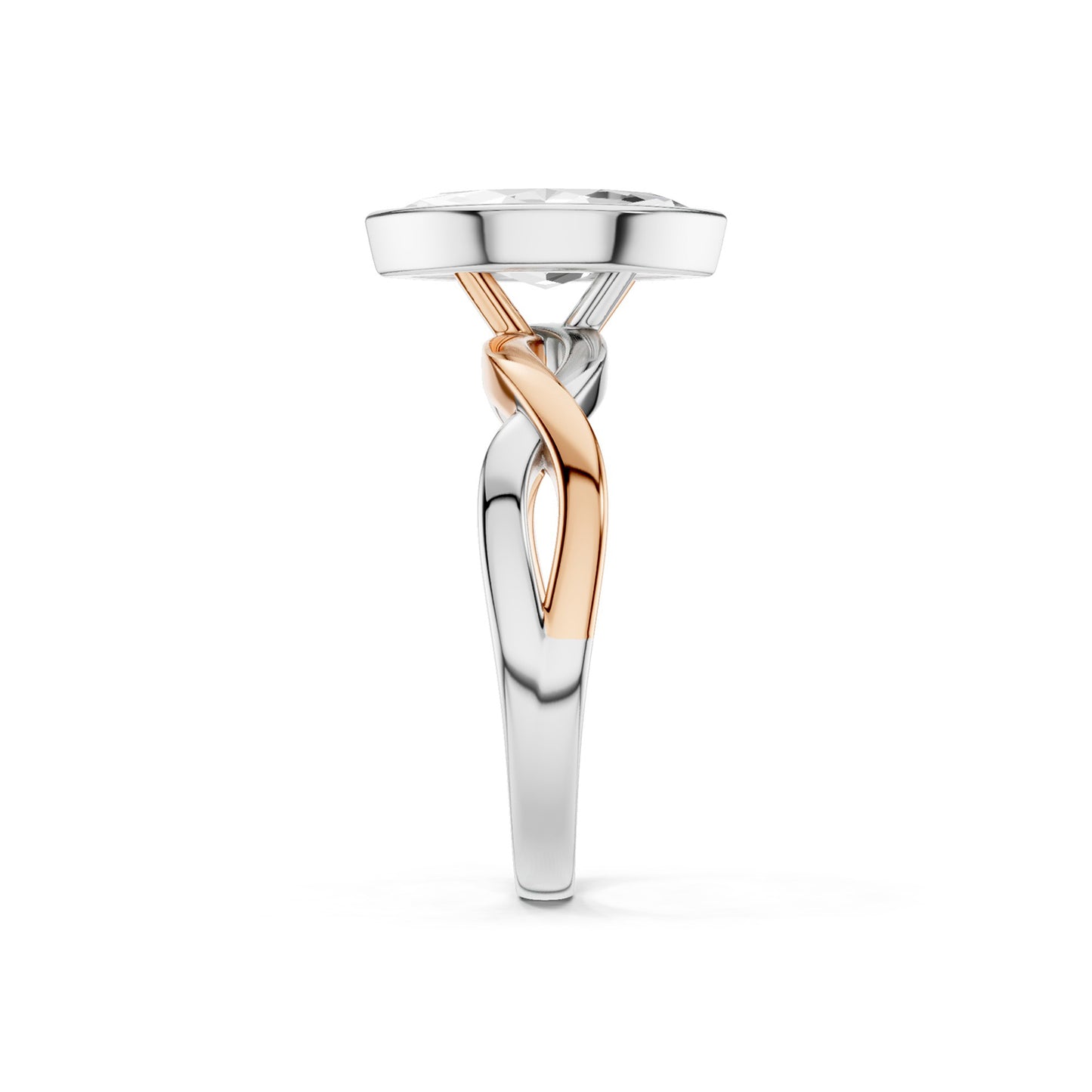 Twisted Bezel Marquise Diamond Ring