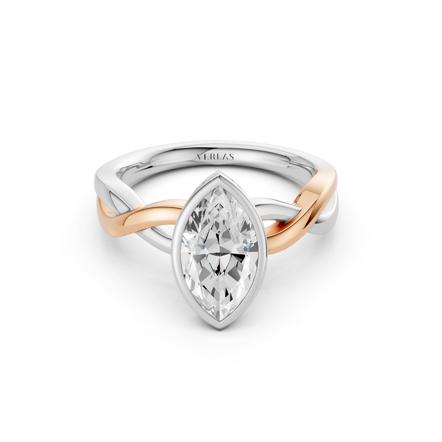 Twisted Bezel Marquise Diamond Ring
