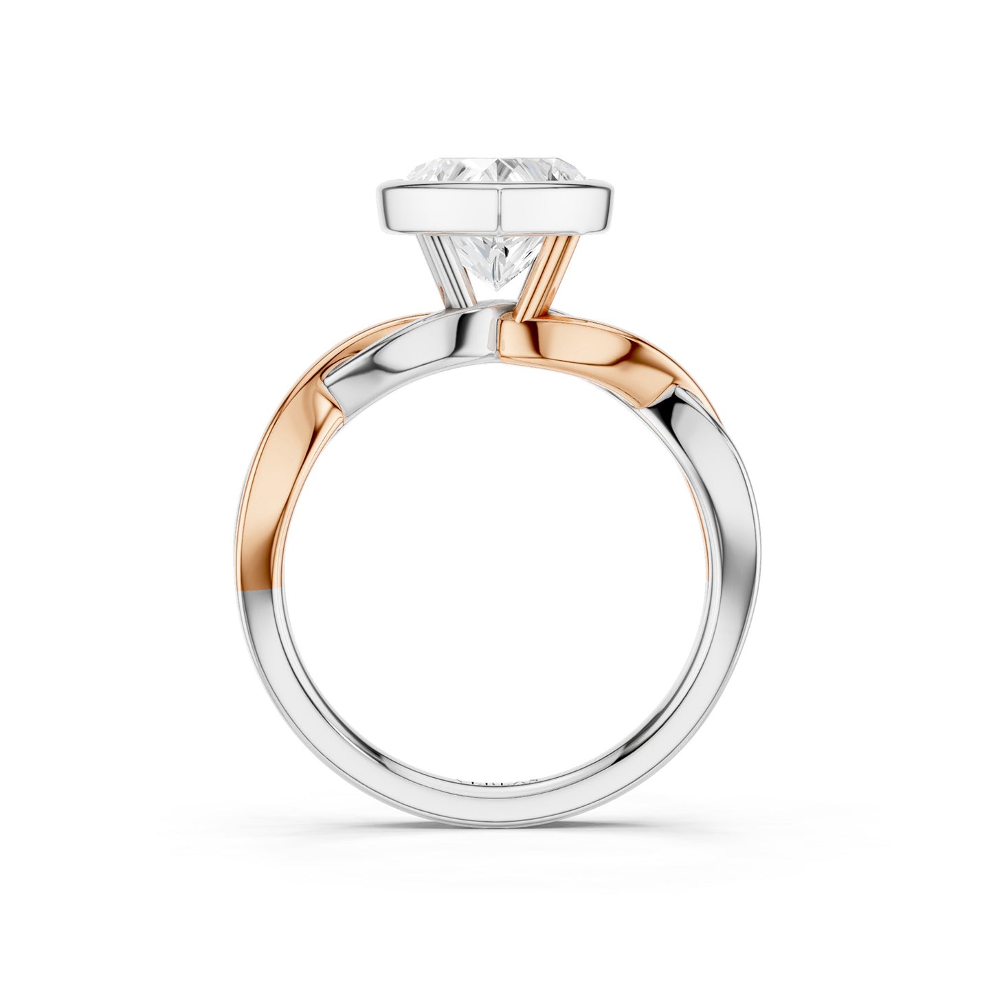 Twisted Bezel Heart Diamond Ring