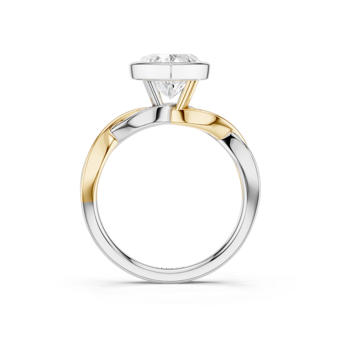 Twisted Bezel Heart Diamond Ring