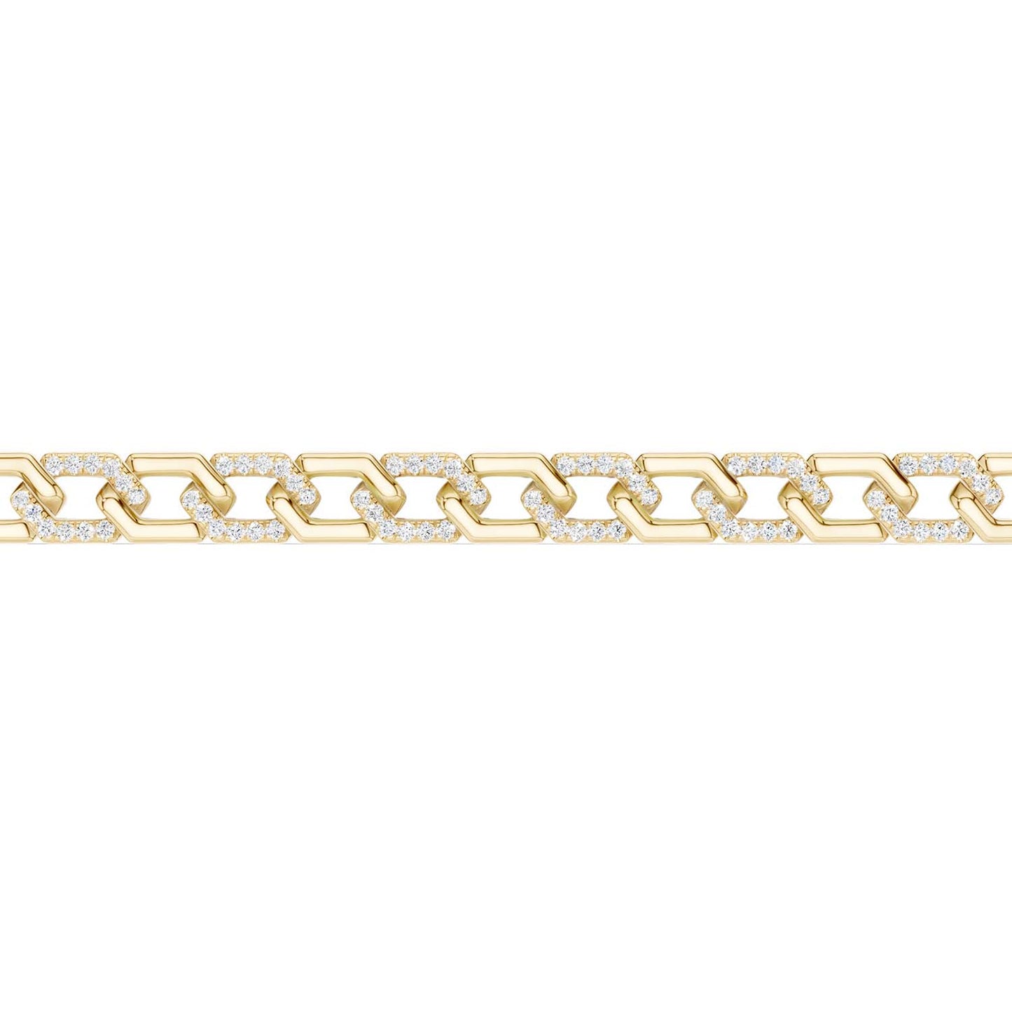 Alternating Diamond Hexagon Link Bracelet