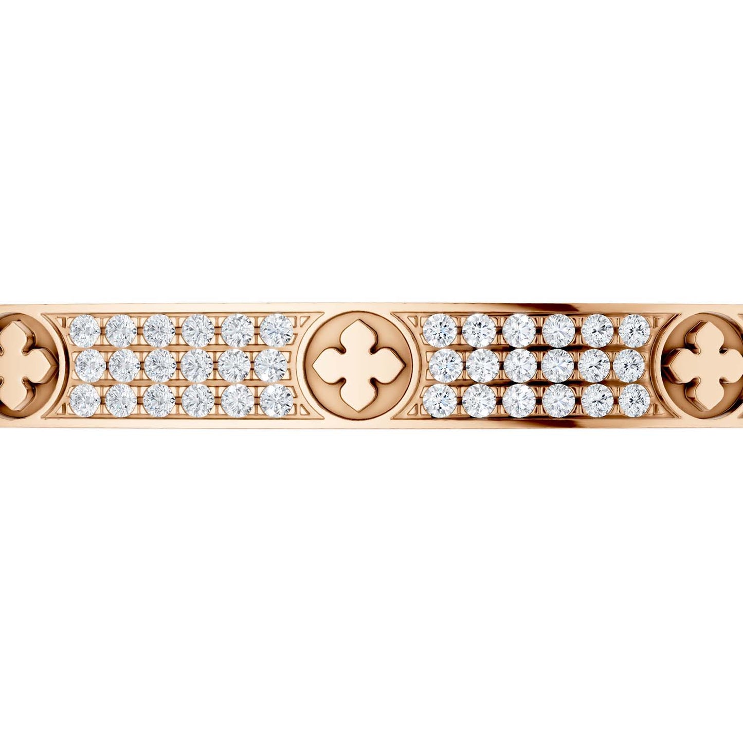 La Fleur 3-Diamond Rows Round Bangle