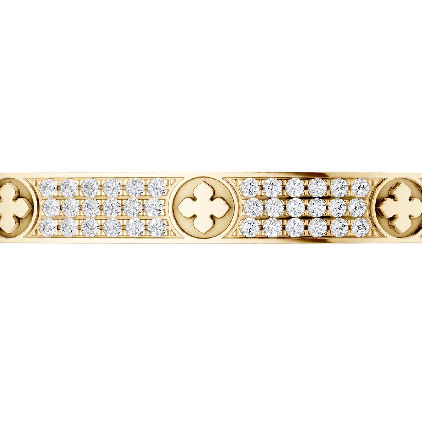 La Fleur 3-Diamond Rows Round Bangle