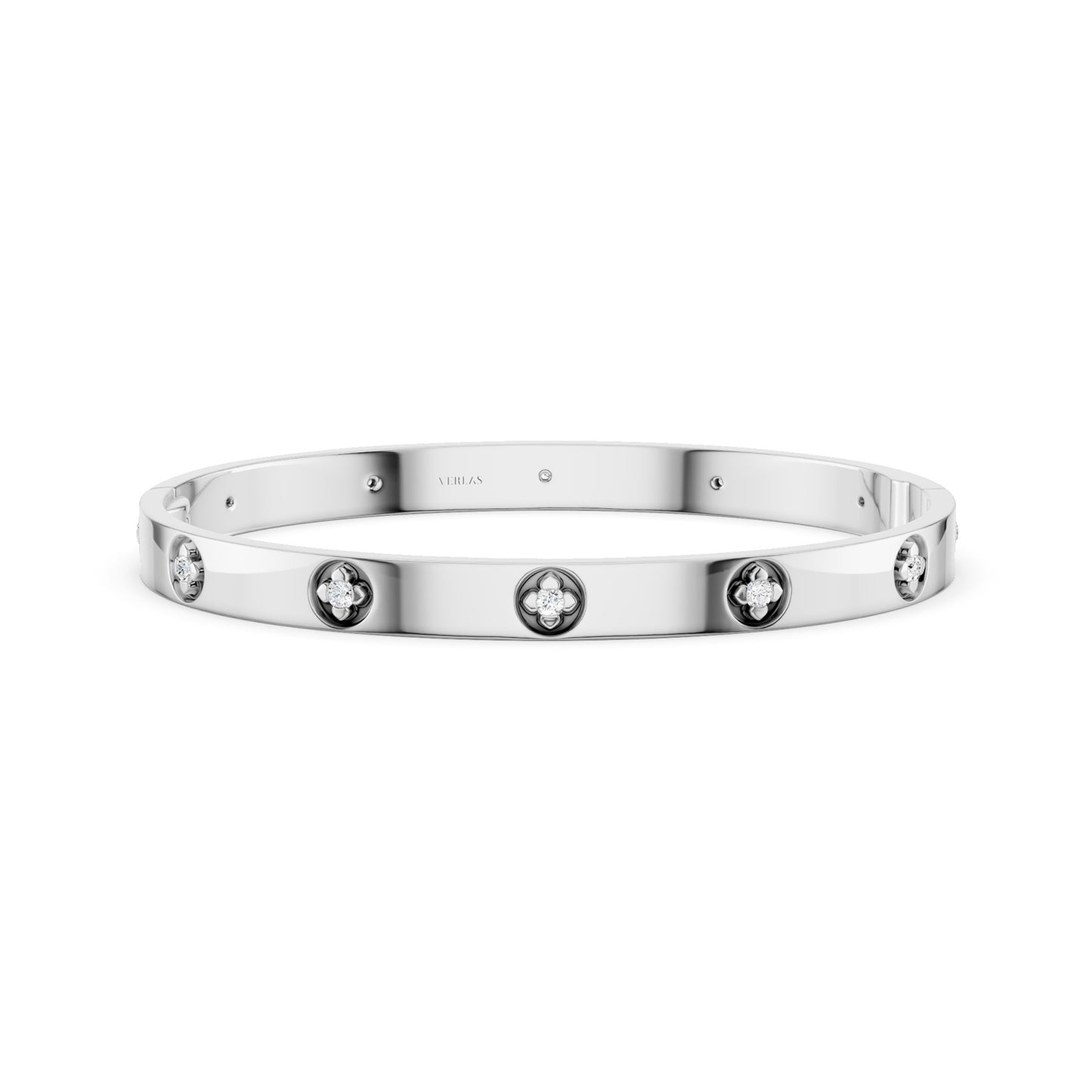 La Fleur 5mm 12-Diamonds Round Bangle