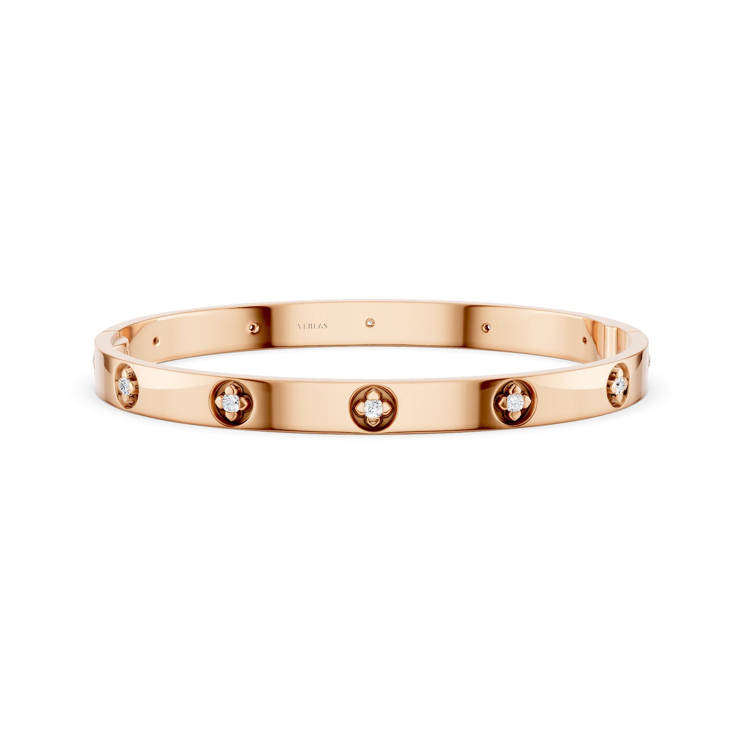 La Fleur 5mm 12-Diamonds Round Bangle