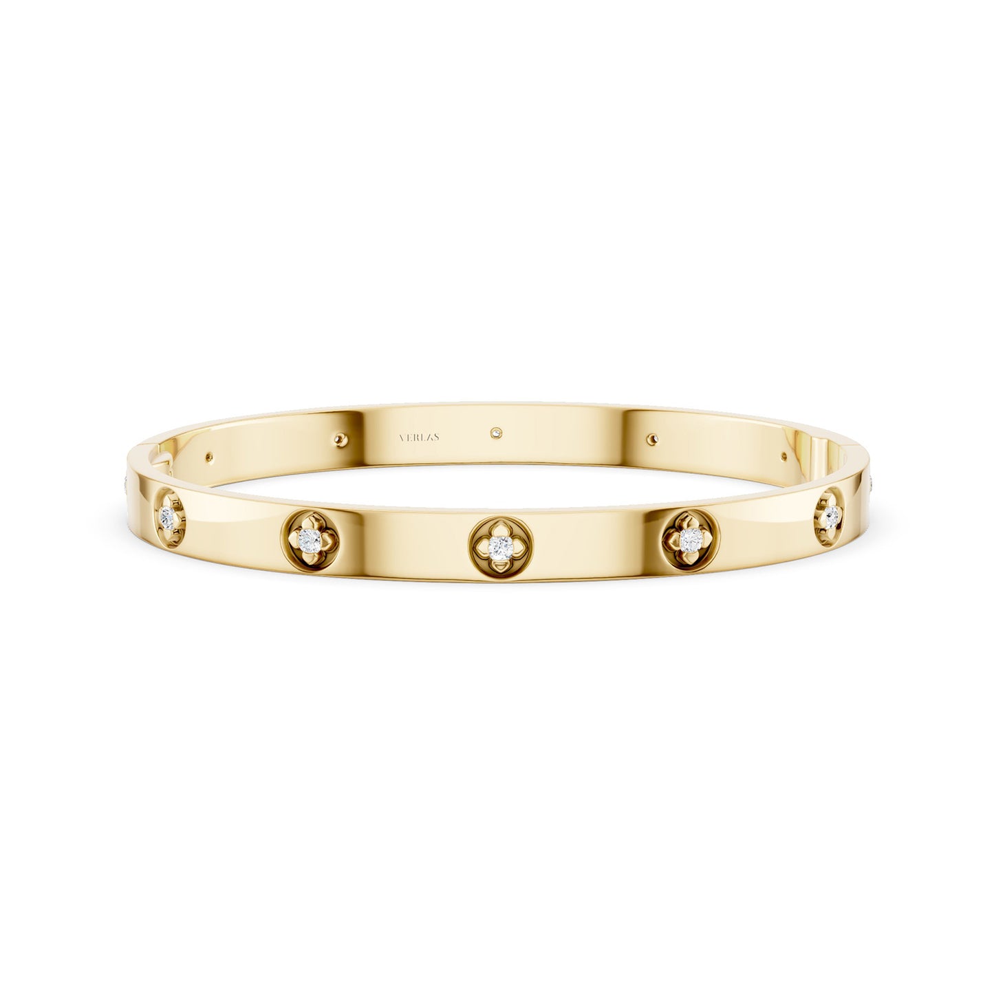 La Fleur 5mm 12-Diamonds Round Bangle