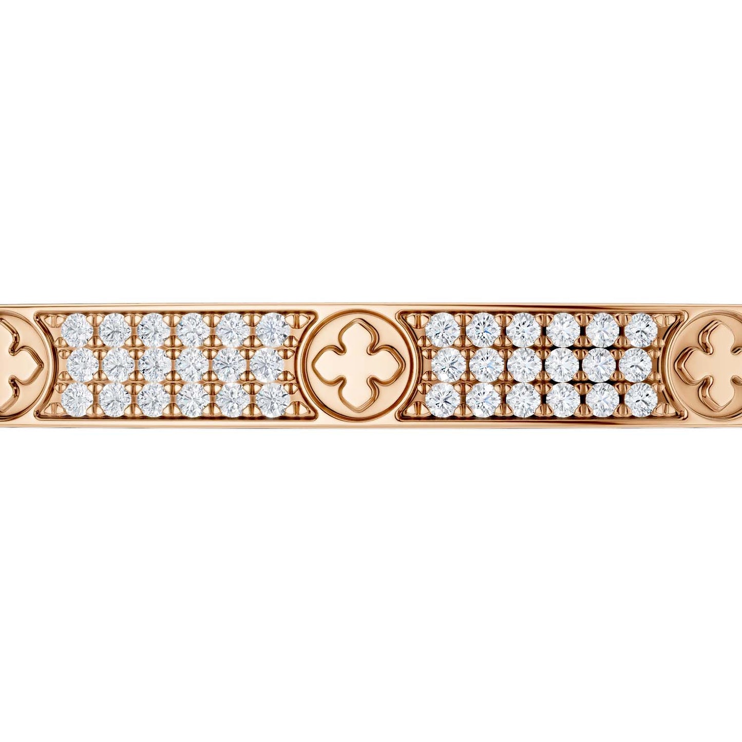 La Fleur 3-Diamond Rows Square Bangle