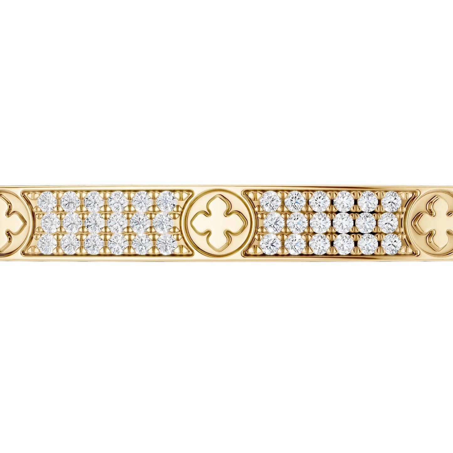 La Fleur 3-Diamond Rows Square Bangle