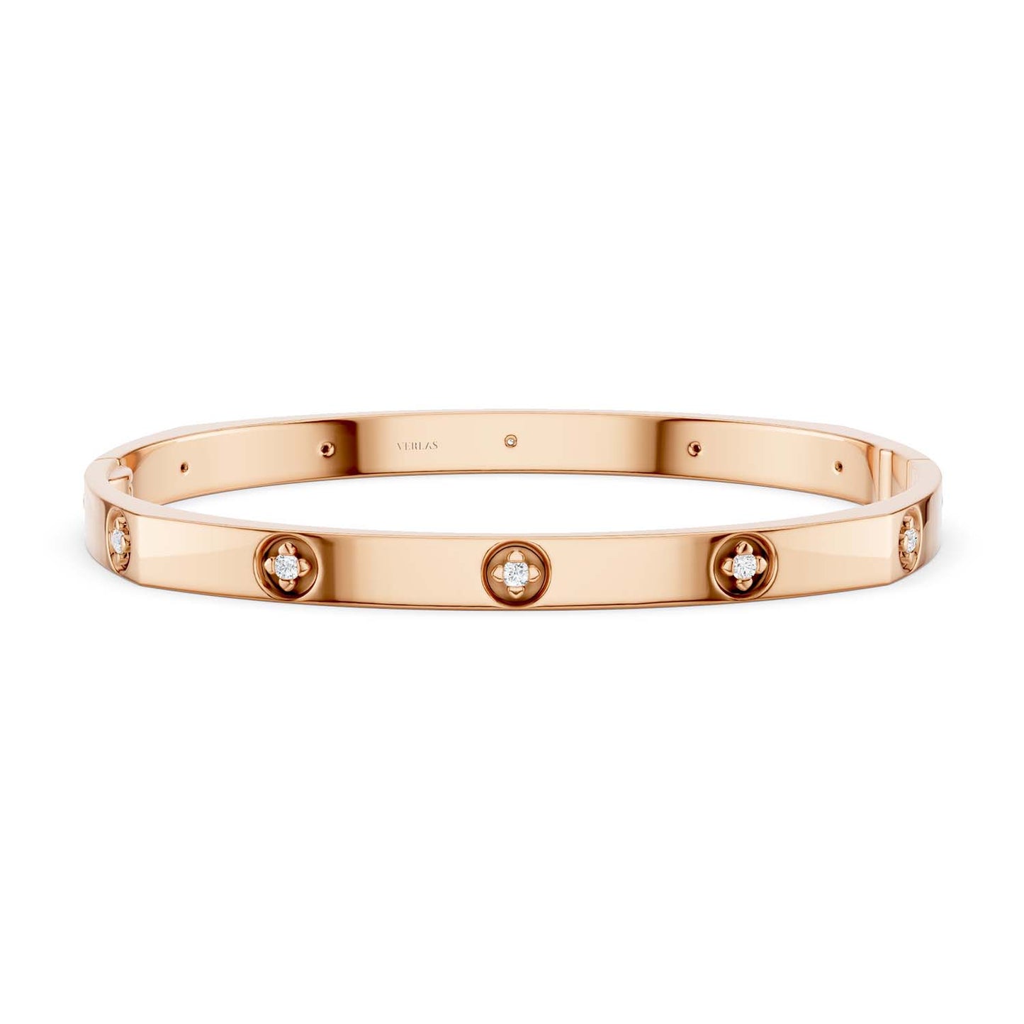La Fleur 5mm 12-Diamonds Square Bangle