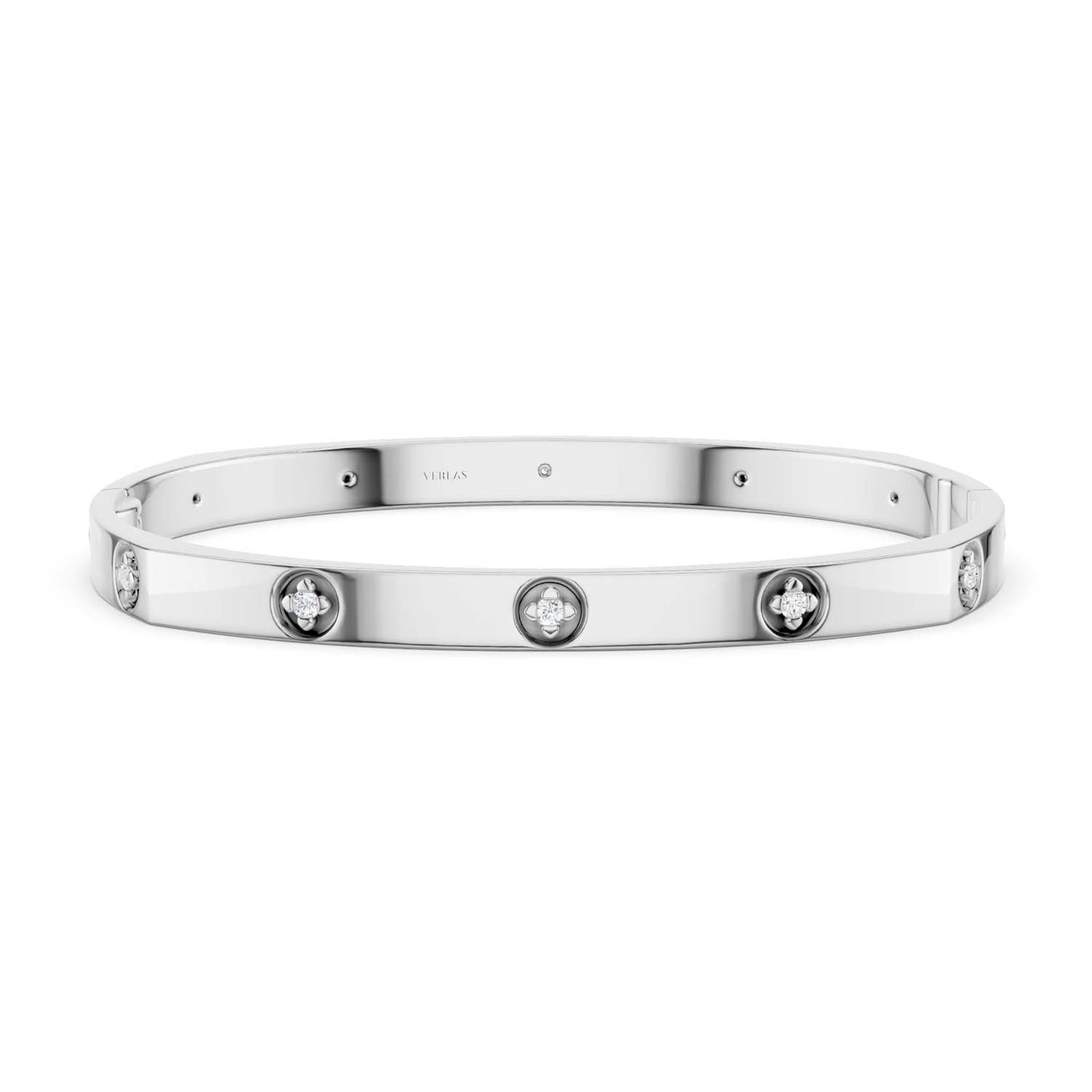 La Fleur 5mm 12-Diamonds Square Bangle