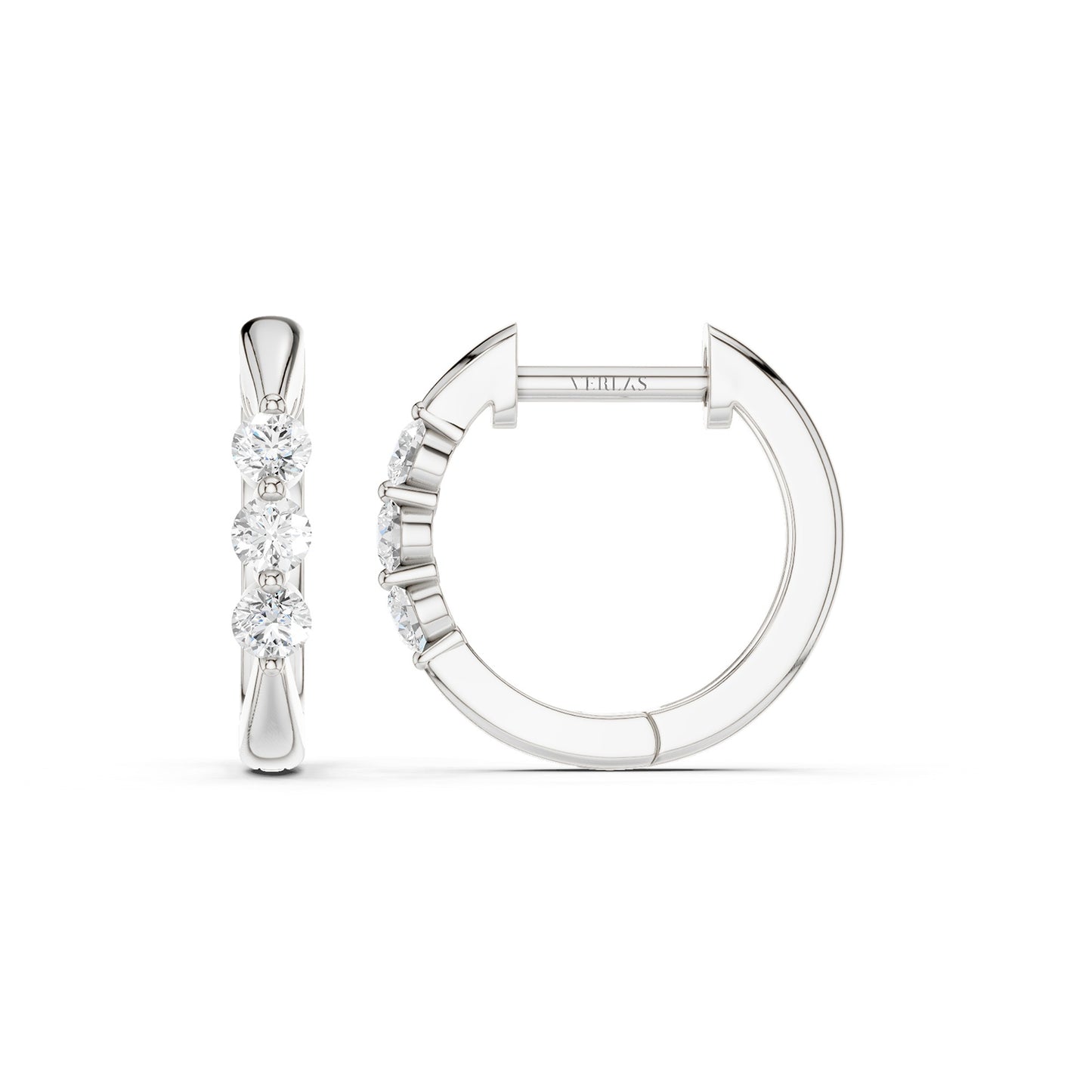 Tri-stone Hoops