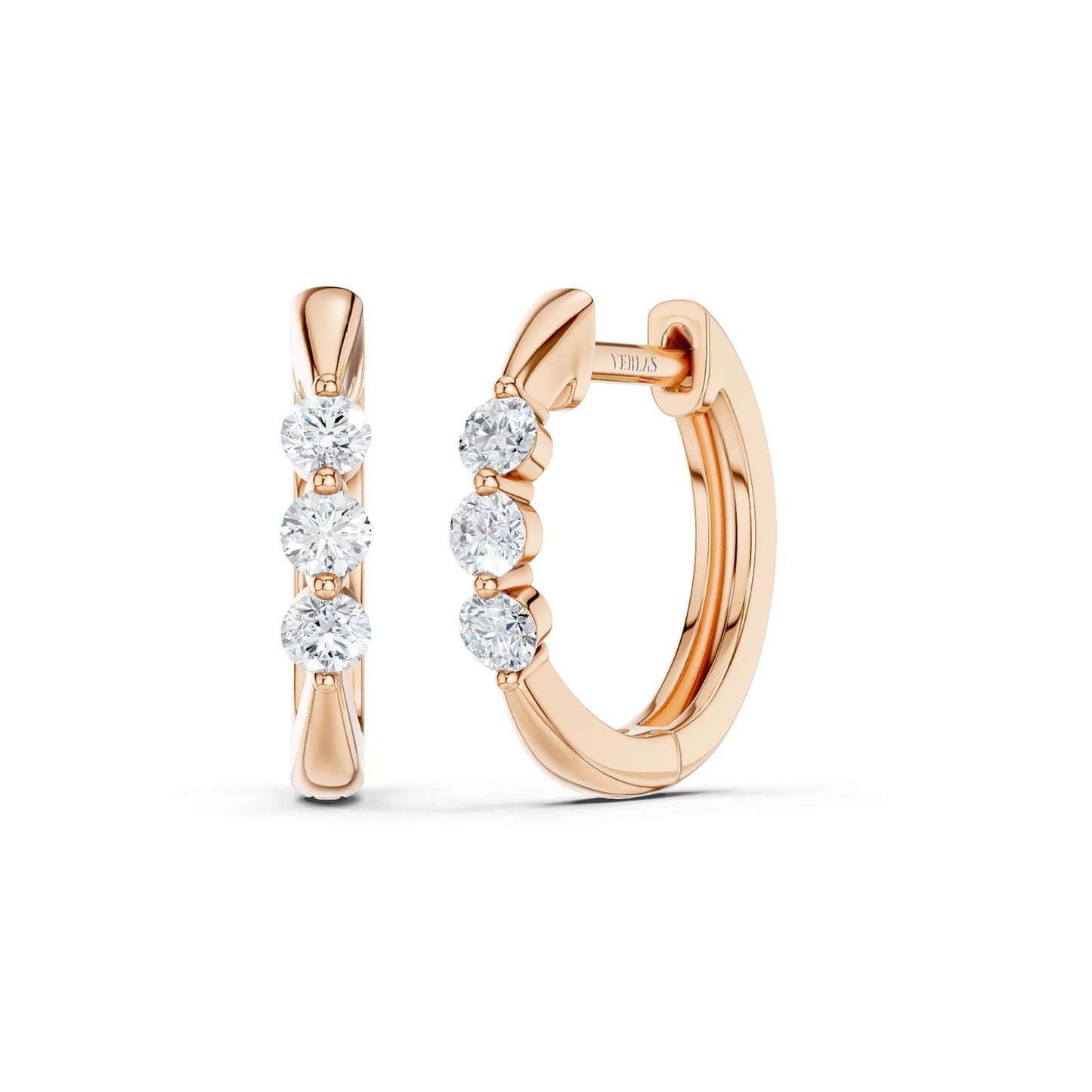 Tri-stone Hoops